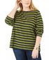 michael-kors-womens-plus-striped-crewneck-t-shirt-green-size-0x