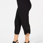 JM Collection Women's Plus Ruched Hem Cropped Pants Black Size 24W