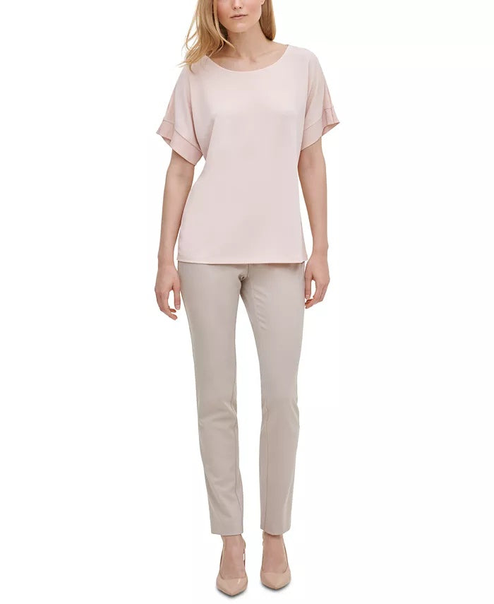 Calvin Klein Women's Short Sleeve Top White Size Medium