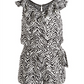 Epic Threads Big Girl's Zebra Print Wrap Romper White Size XL