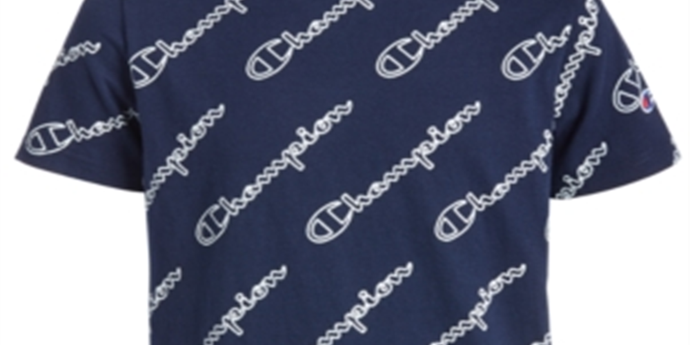 Champion Little Boy's Open Script Short Sleeve Tee Navy Size 7