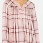 Style & Co Women's Plaid Split Neck Top Red Size X-Small
