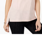 Maison Jules Women's High Low T-Shirt Pink Size Small