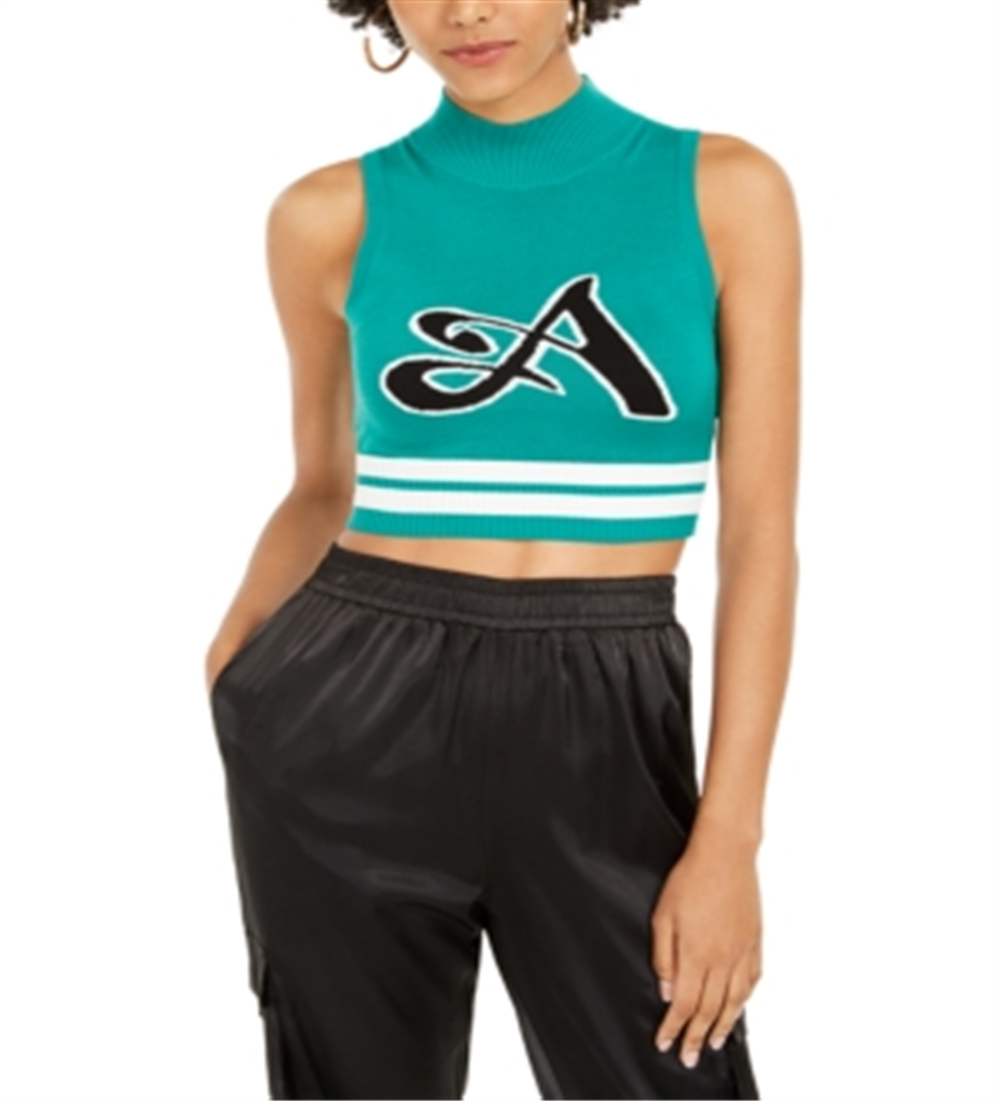 Artistix Women's Logo Cropped Crop Sweater Green X-Large