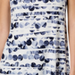 Alfani Women's Petite Printed Grommet-Neck Top  Blue Size PS