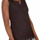Karen Scott Women's Embellished Keyhole Tank Brown  Size Large