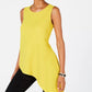 Alfani Women's Asymmetrical Hem Top Gold Size Small