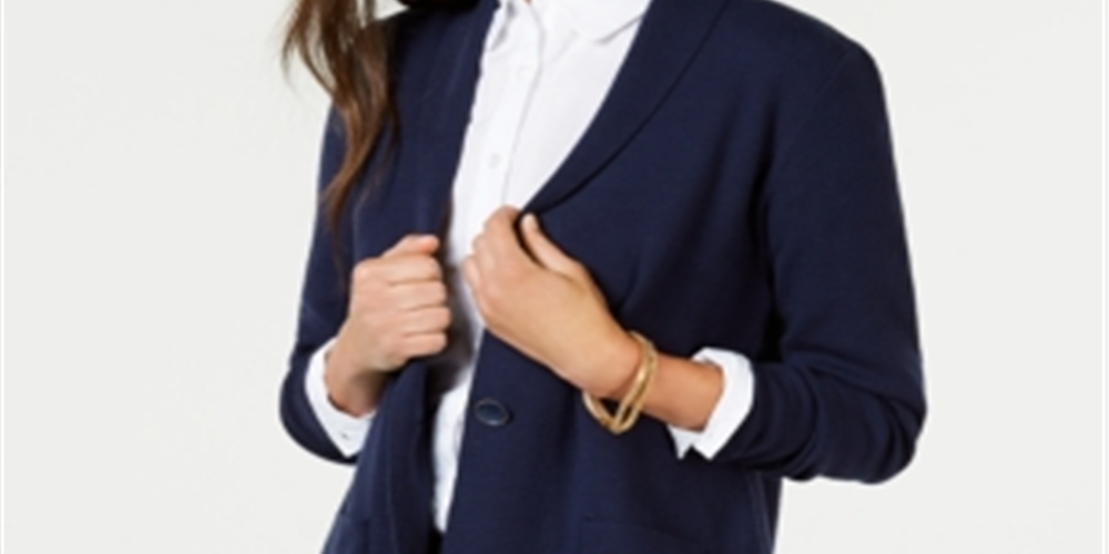 Charter Club Women's Blazer Sweater Blue Size XS