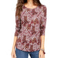 Style & Co Women's Printed Top Purple Size X-Small