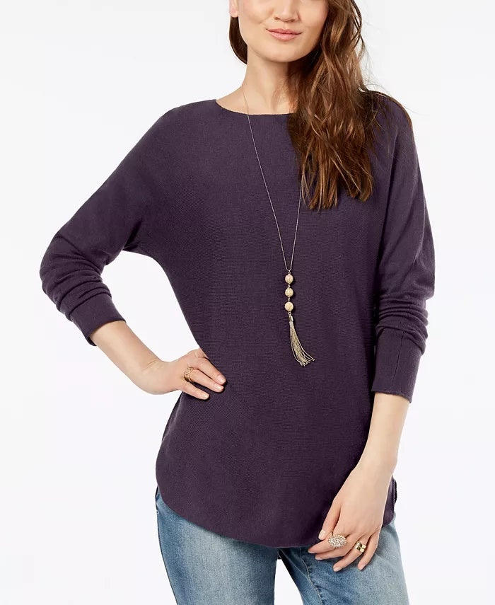 INC International Concepts Women's Shirttail Sweater PurpleSize XX-Large