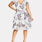 City Chic Women's Trendy Plus Summer Love Dress White Size 18W