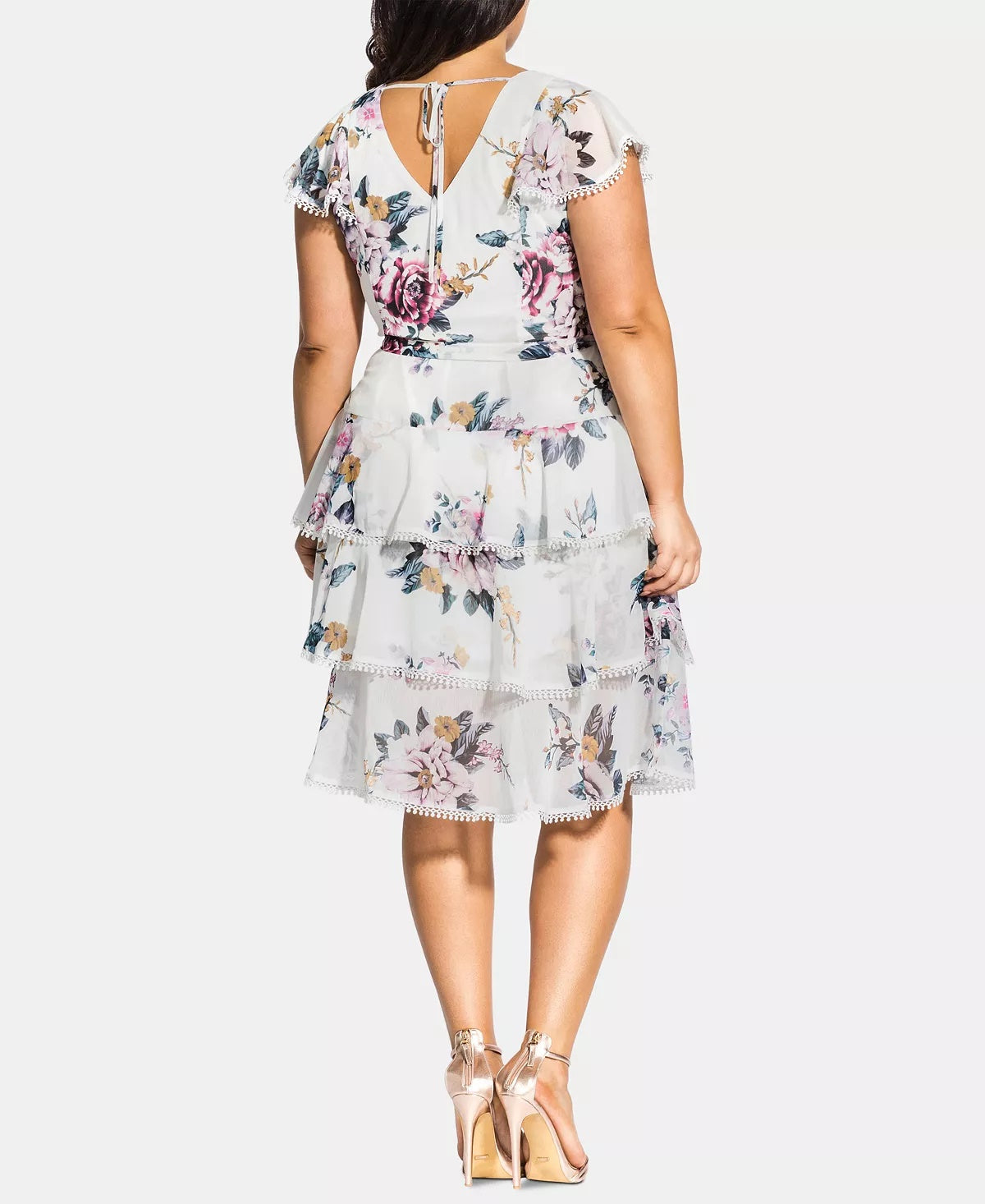 City Chic Women's Trendy Plus Summer Love Dress White Size 18W