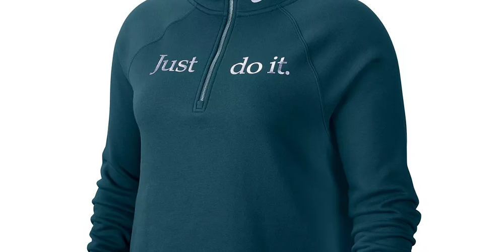 Nike Women's Plus Fleece Fitness Athletic Jacket Green Size 3X