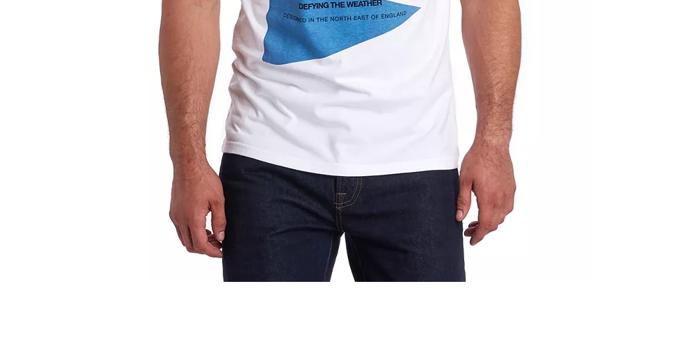 Barbour Men's Vessel Stormforce Logo Graphic T-Shirt White Size X-Large
