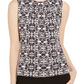 Calvin Klein Women's Printed Sleeveless Top Black Size PXS