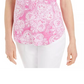 JM Collection Women's Printed Cold Shoulder Scoop Neck Top Pink Size XX-Large