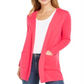 Charter Club Women's Milano Cotton Open Front Sweater Pink Size XS