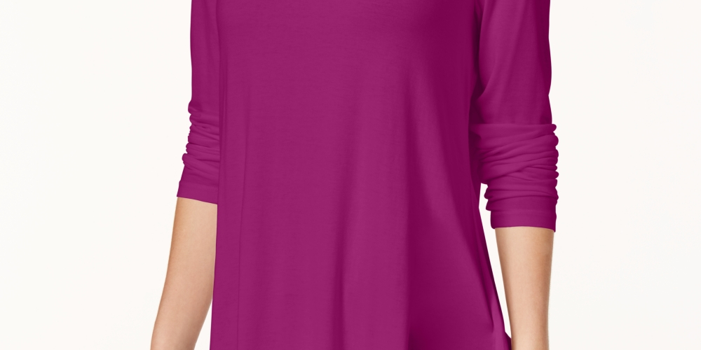 JM Collection Women's Petite Turtleneck Top Pink Size PXL
