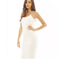 Ax Paris Women's Crochet Overlay Midi Dress White Size 13