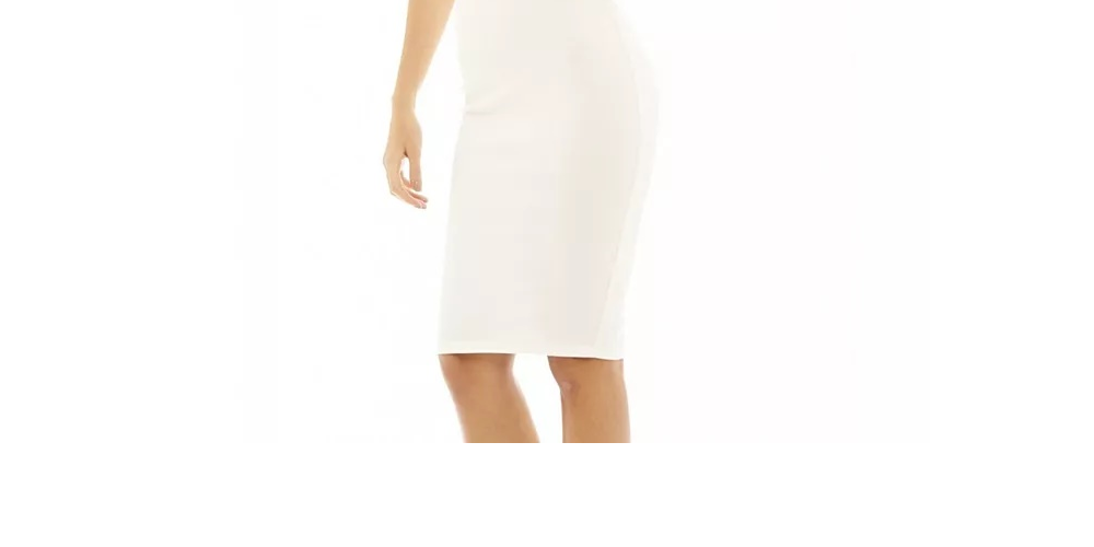 Ax Paris Women's Crochet Overlay Midi Dress White Size 13