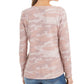 Style & Co Women's Printed Split Neck Cotton Thermal Top Pink Size M