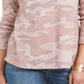 Style & Co Women's Printed Split Neck Cotton Thermal Top Pink Size M