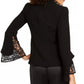 Nanette Lepore Women's Lace Sleeve Blazer Black Size 10
