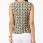 JM Collection Women's Printed Keyhole Jacquard Top Green Size S