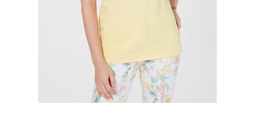 Charter Club Women's Textured Cotton Tank Top White Size X-Large