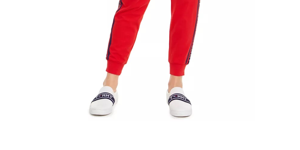Tommy Hilfiger Women's Sport Logo Jogger Pants Red Size Large