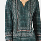 Style & Co Women's Olive Small Paisley Button Down Blouse Green Size Small