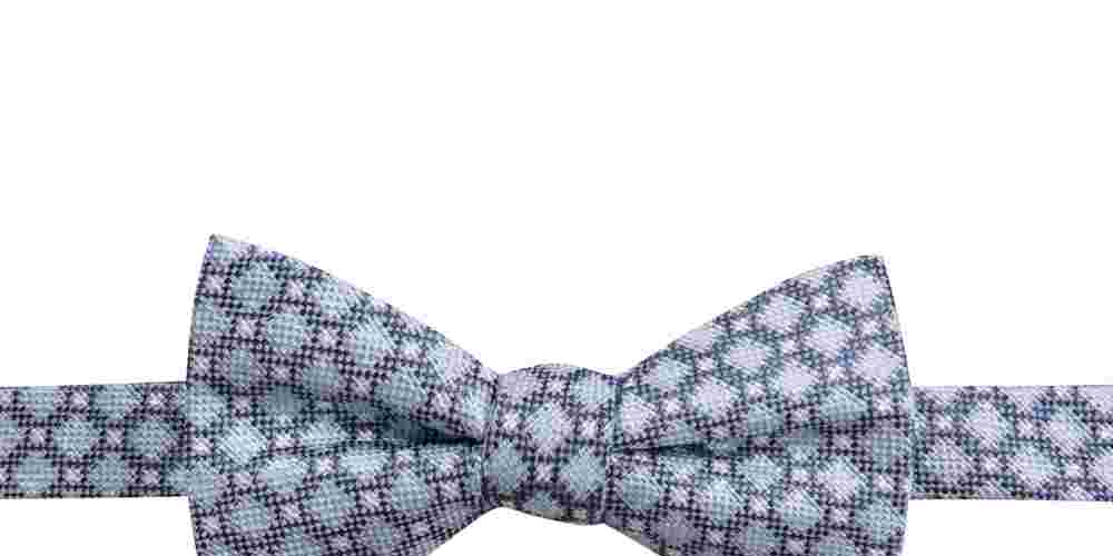 Ryan Seacrest Distinction Men's Bona Silk Geometric Bow Tie Blue Size Regular