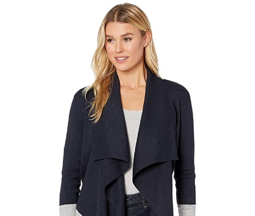 Ralph Lauren Women's Yalanda Open Front Striped Sweater Navy Size Medium