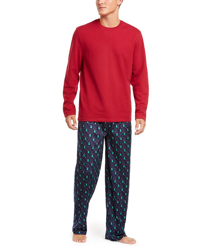 Club Room Men's Printed Pajama Set Blue Size X-Large