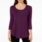 JM Collection Women's Scoop Neck Top Purple Size XX-Large