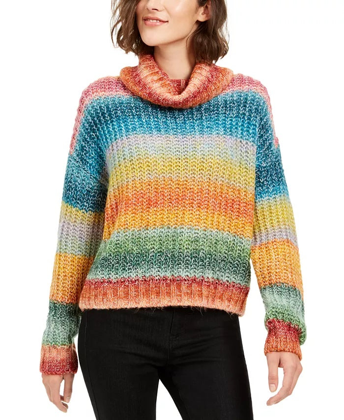 Sun + Moon Women's Cowl-Neck Sweater Red Size Small