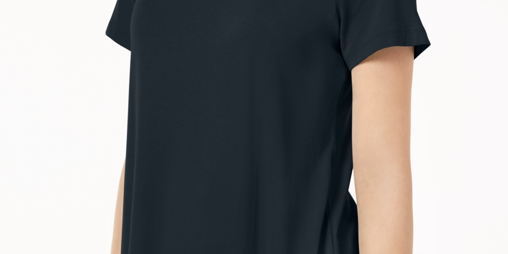 JM Collection Women's Scoop-Neck Top Blue Size X-Small