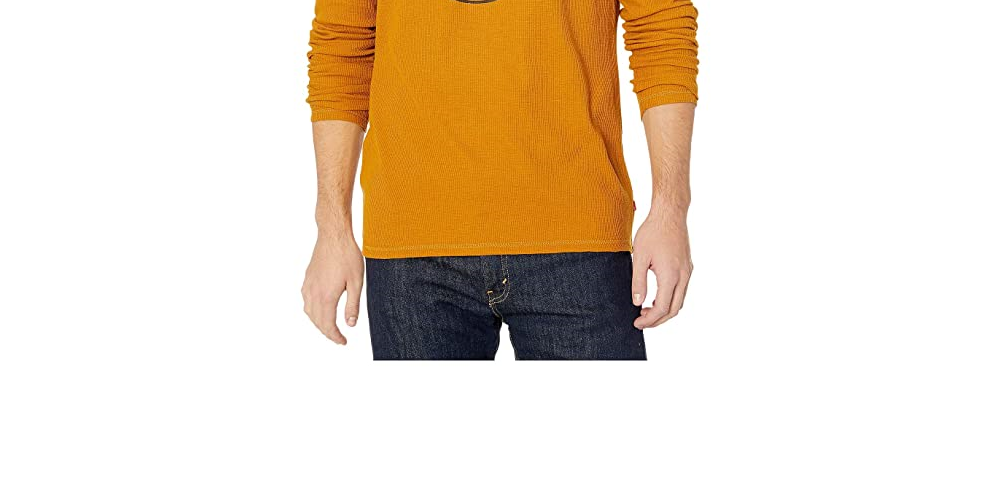 Levi's Men's Expo Thermal T-Shirt Men's Clothing Yellow Size X-Large