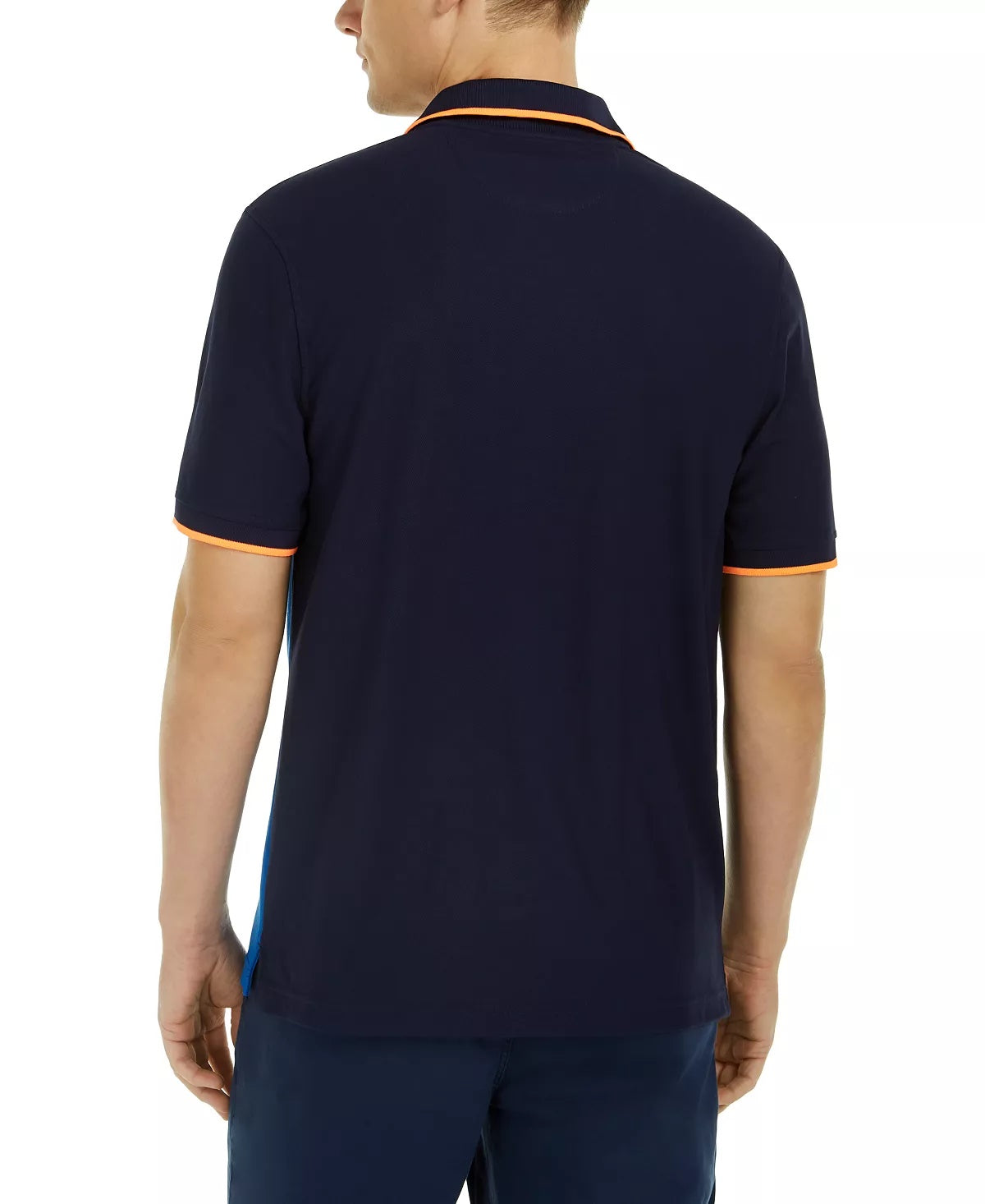 Club Room Men's Colorblocked Performance Polo Shirt Blue Size Size Small