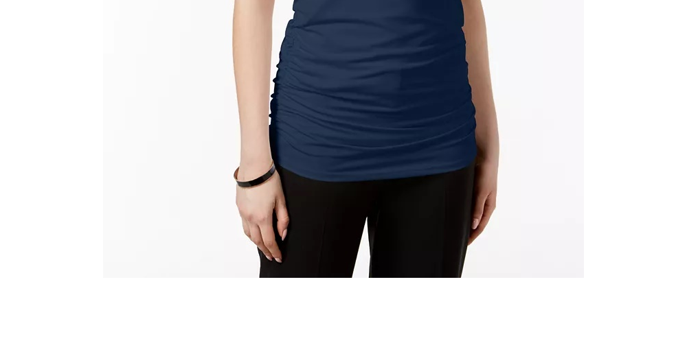 Alfani Women's Ruched Tank Top Blue Size X-Small