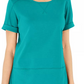 Karen Scott Women's Cotton Topstitched Top Blue  Size Small
