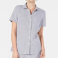 Karen Scott Women's Cotton Seersucker Shirt Blue Size Medium