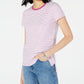 Maison Jules Women's Crewneck Ringer T-Shirt Purple Size X-Large