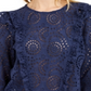 INC International Concepts Women's Ruffled Eyelet Top Blue Size Medium
