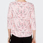 Charter Club Women's Pima Cotton Button Shoulder Printed Top  Pink Size S
