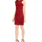 Calvin Klein Women's Printed Sheath Dress Red Size 6 Petite