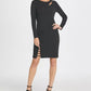 DKNY Women's Beaded Cut Out Sheath Dress Black Size 2