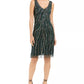 J Kara Women's Allover Sequin Sheath Dress Green Size 12