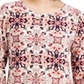 JM Collection Women's Geometric Print Scoop Neck Top Pink Size X-Large