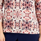 JM Collection Women's Geometric Print Scoop Neck Top Pink Size X-Large